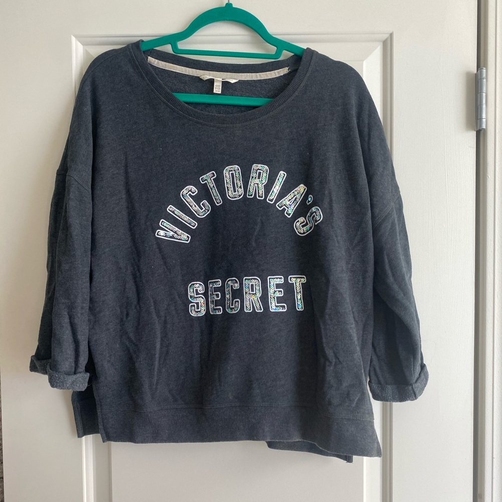 Victoria’s Secret 3/4 sleeve with shimmering letters